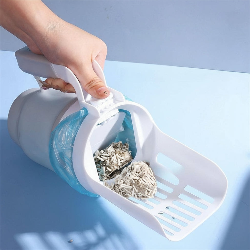 Upgrade Widen Cat Litter Shovel Scoop with Refill Bags Large Cat Litter Box Self Cleaning Cat Waste Bin System Pet Supplies Pet Products