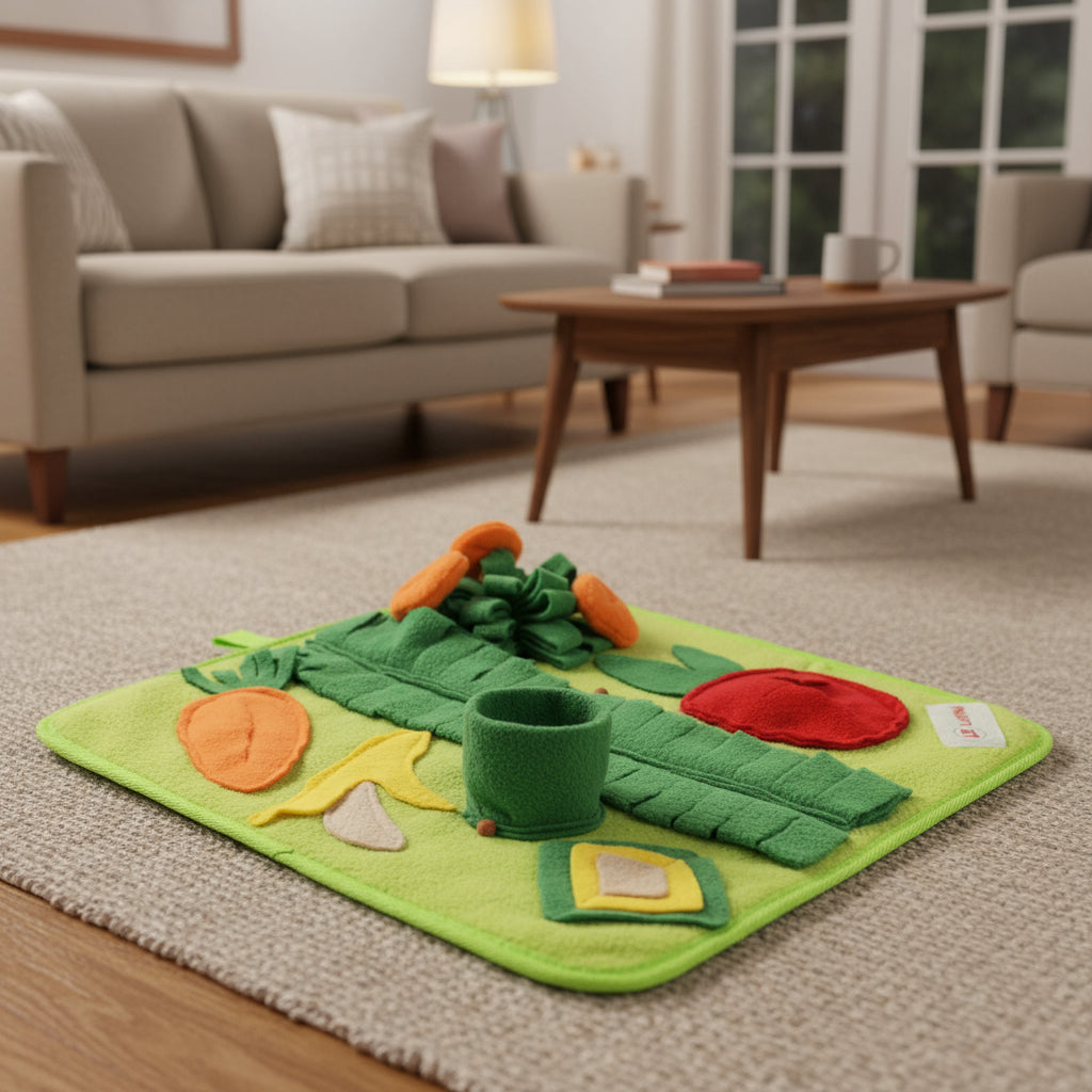 Snuffle Mat for Small Dogs & Cats Soft Foraging Mat for Rabbits Washable anti Slip Perfect for Bunnies Guinea Pigs & Hamsters Sniff Puzzle Toy for Puppies (Small)