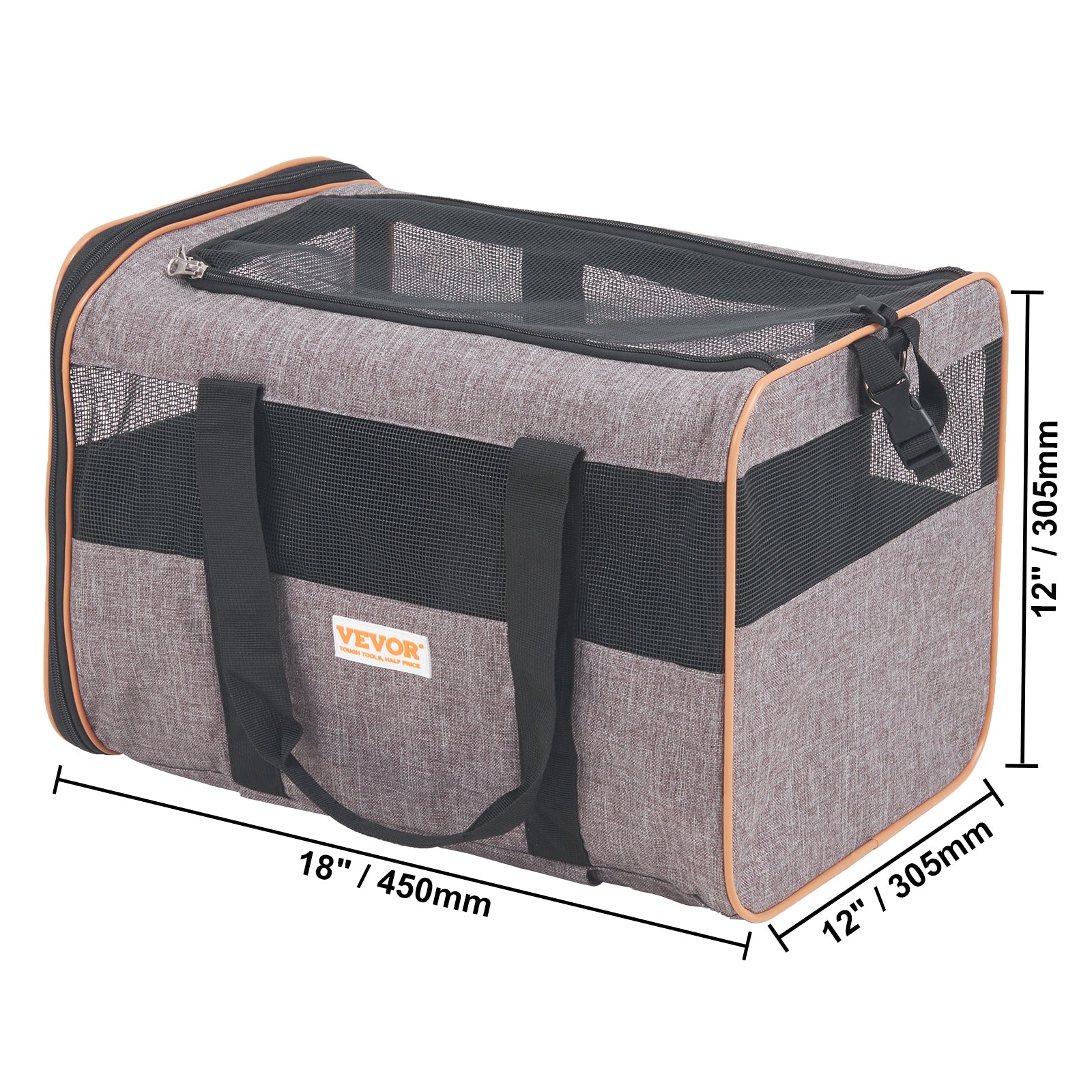 VEVOR Cat Carrier with Wheels, Airline Approved Rolling Pet Carrier with Telescopic Handle and Shoulder Strap, Dog Carrier with Wheels for Pets under 22 Lbs, with 1 Folding Bowl, Grey